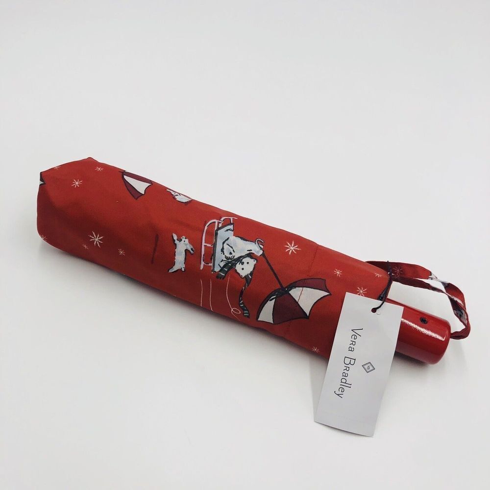 Brand New Vera Bradley Beary Merry Red Umbrella For Women Christmas‎ Theme